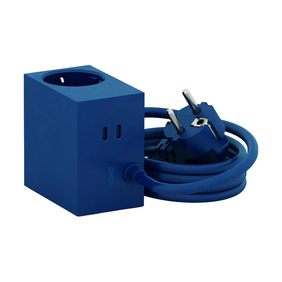 Cuboid+ power strip USB-C 30W 2 m, Catalina Blue Kord