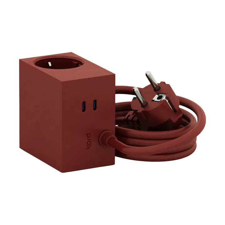 Cuboid+ power strip USB-C 30W 2 m - Fired Brick - Kord
