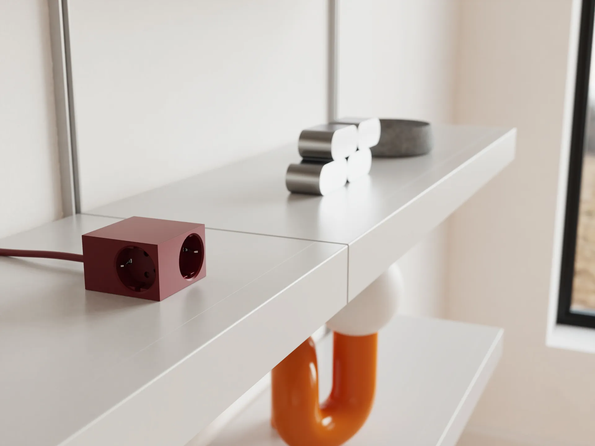Cuboid+ power strip USB-C 30W 2 m, Fired Brick Kord