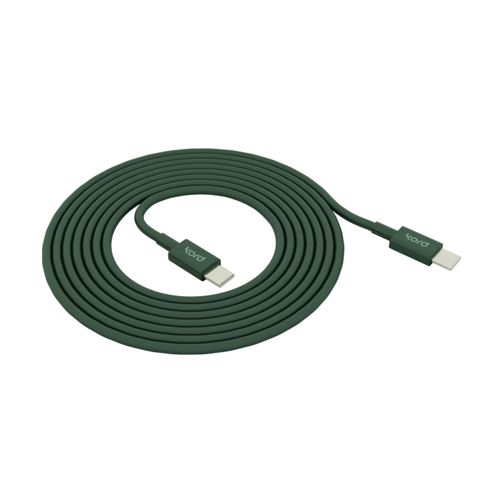 Kord USB-C to USB-C charging cable 1,8 m - Dark Green - Kord