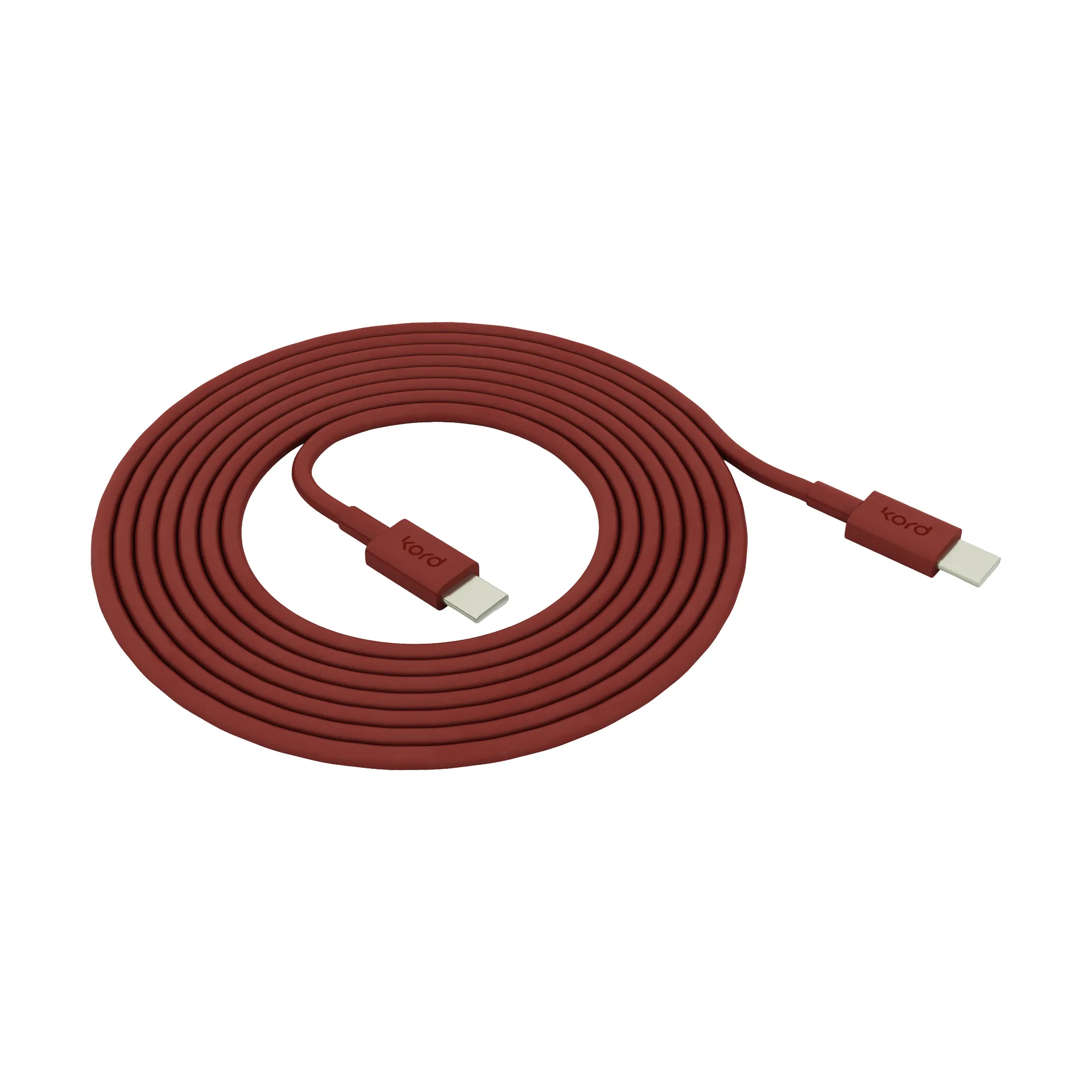 Kord USB-C to USB-C charging cable 1,8 m, Fired Brick Kord