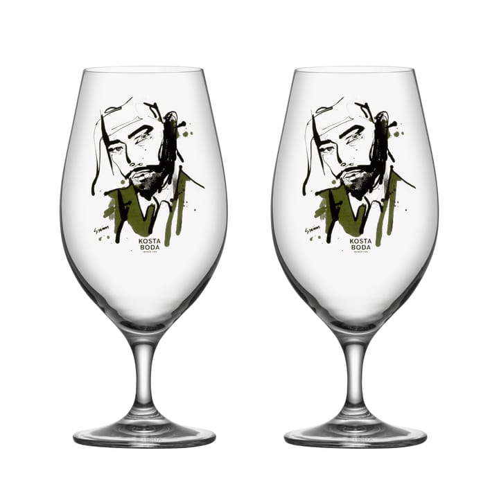 All about you beer glass 40 cl 2-pack - Want him (green) - Kosta Boda