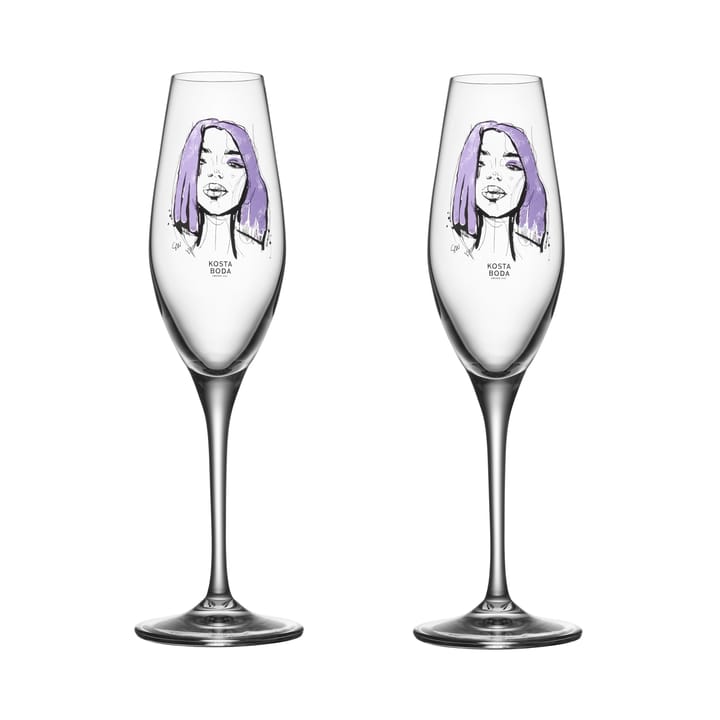 All about you champagne glass 2-pack - forever mine - Kosta Boda