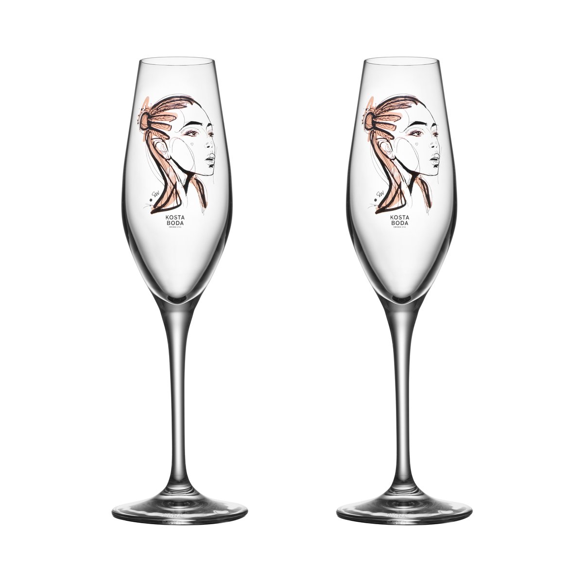 Kosta Boda All about you champagne glass 24 cl 2-pack forever yours
