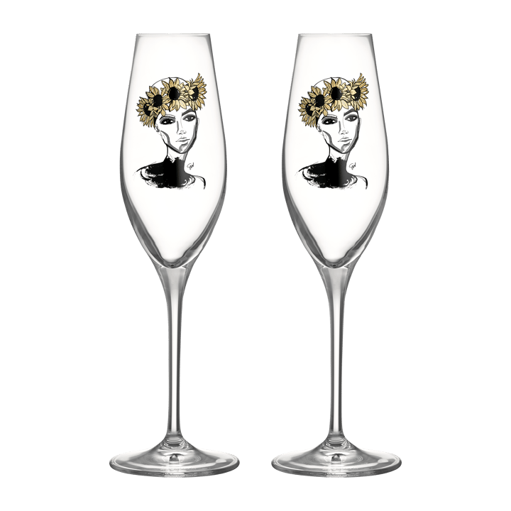 All about you champagne glass 24 cl 2-pack - Let's celebrate you - Kosta Boda