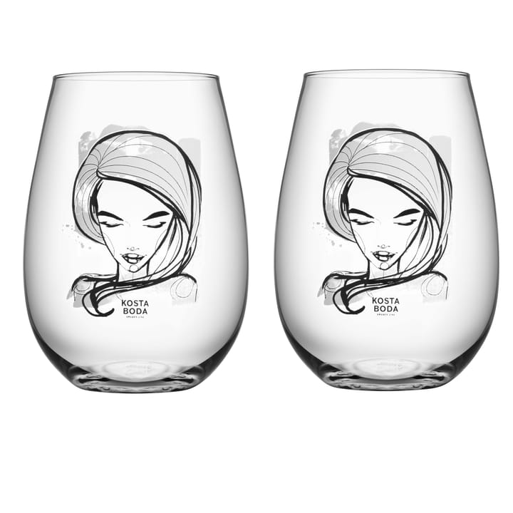 All about you glass 2-pack - need you (white) - Kosta Boda