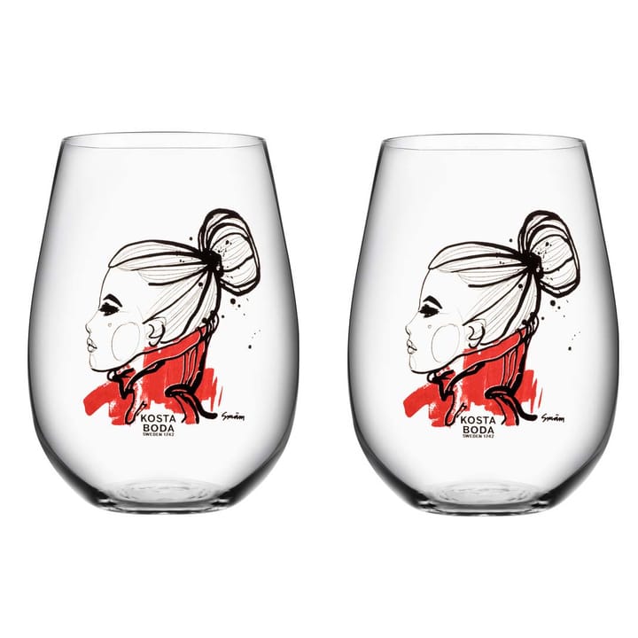 All about you glass 2-pack - want you (red) - Kosta Boda