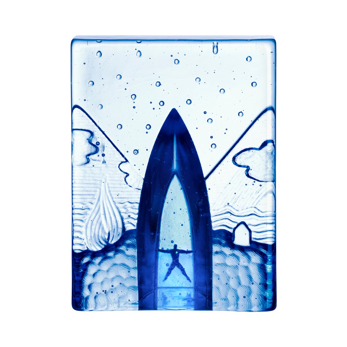 Kosta Boda Blues sculpture Four Elements | Scandinavian Design | Glass art | Blue