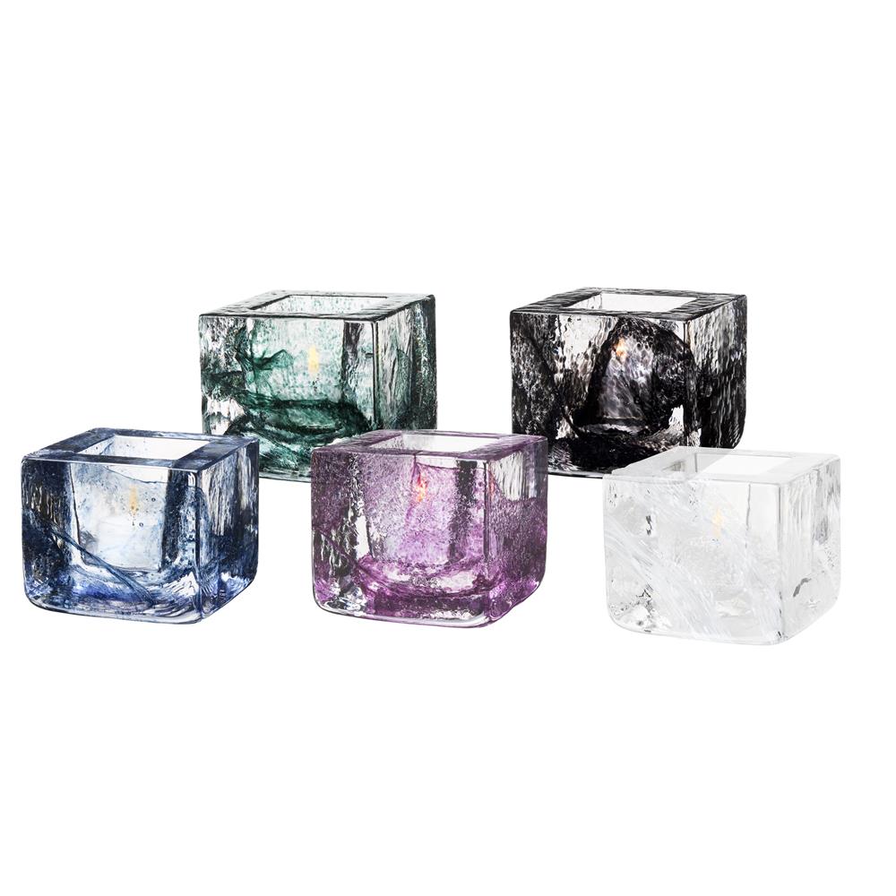 Kosta Boda Brick votive blue | Scandinavian Design | Tea light holders, lanterns & candle dishes | Blue
