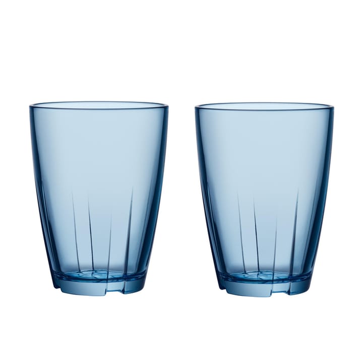 Bruk glasses large 2-pack - blue - Kosta Boda