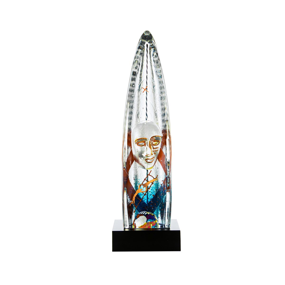 Kosta Boda BV Vertical Journey lass sculpture clear