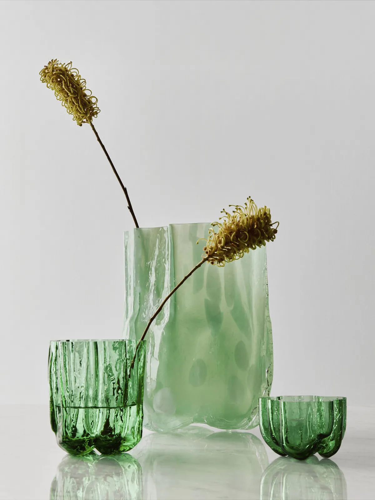 Crackle candle holder 5,8 cm, Dark green Kosta Boda