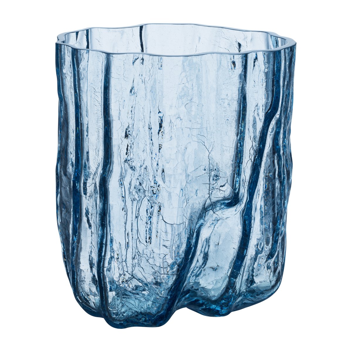Kosta Boda Crackle vase 27 cm Circular glass | Scandinavian Design | Vases | Blue
