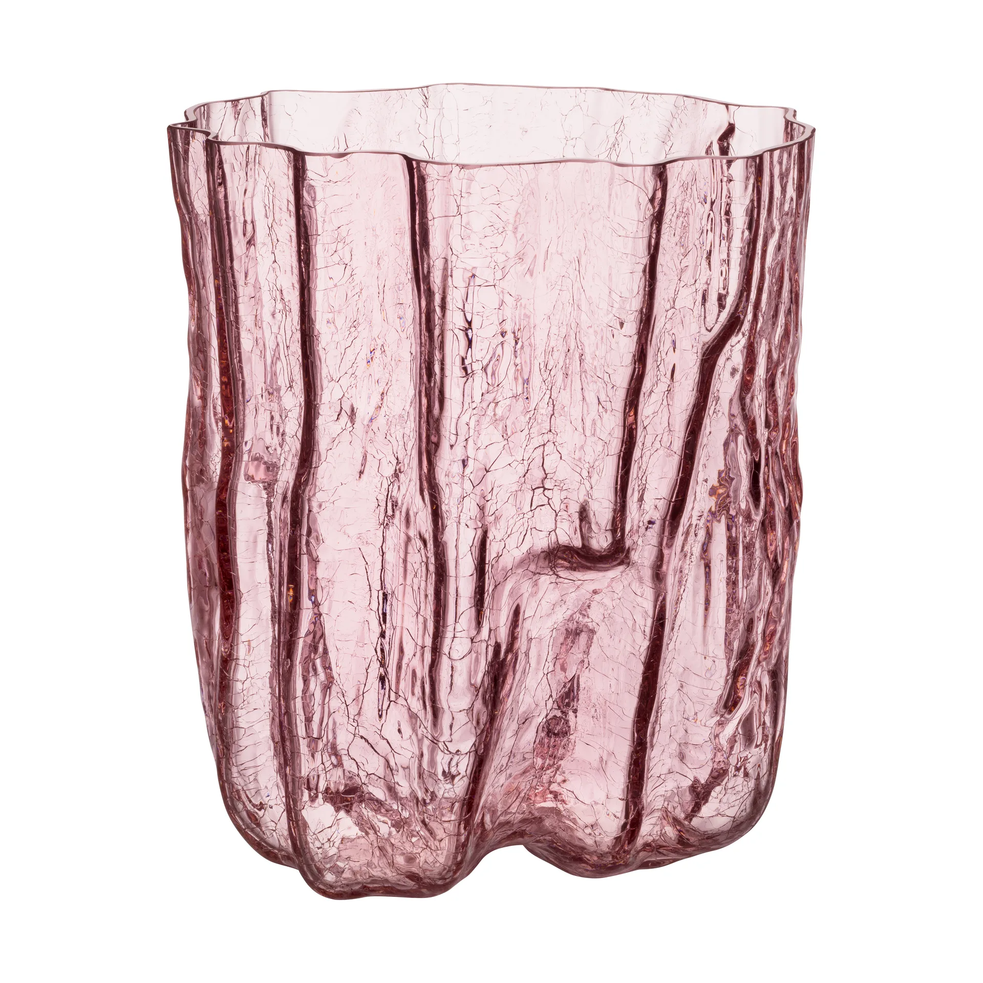 Crackle vase 27 cm, Pink Kosta Boda
