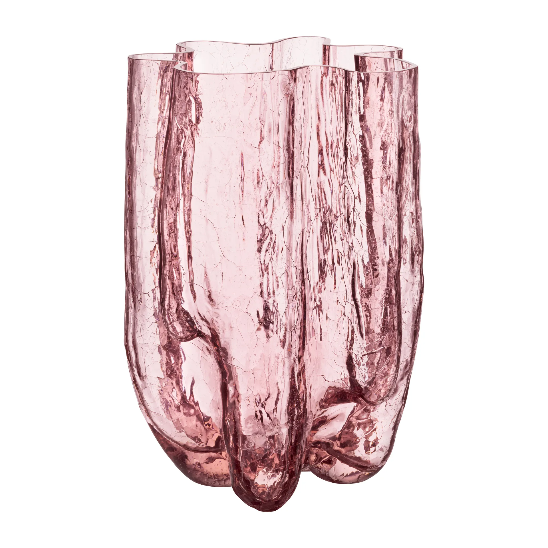 Crackle vase 37 cm, Pink Kosta Boda