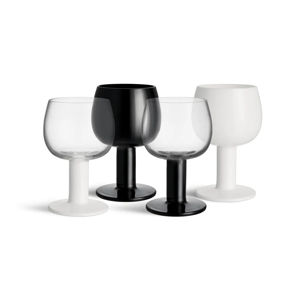 Father’s glass, White-black, 4-pack Kosta Boda