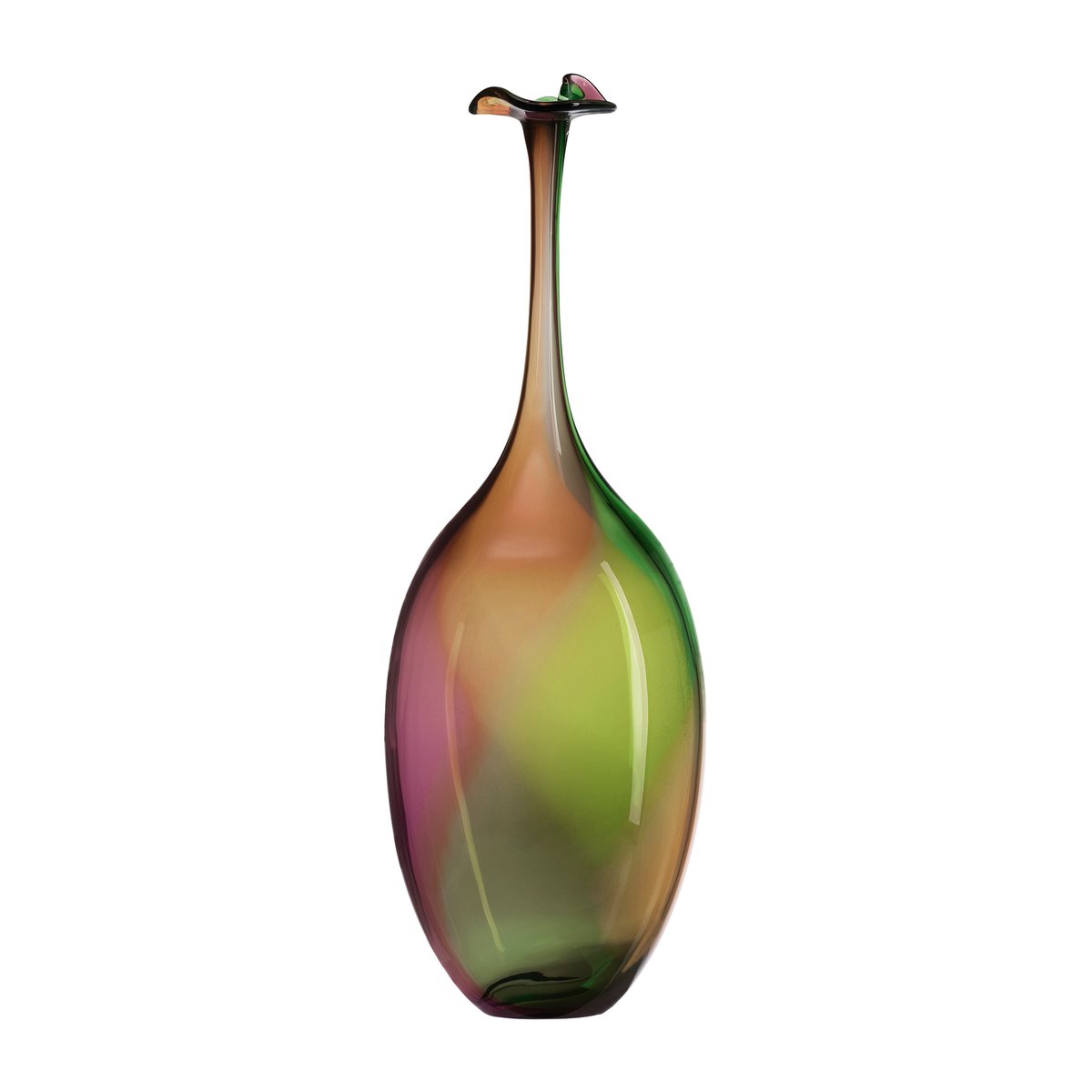Kosta Boda Fidji bottle large | Scandinavian Design | Glass art | Multi