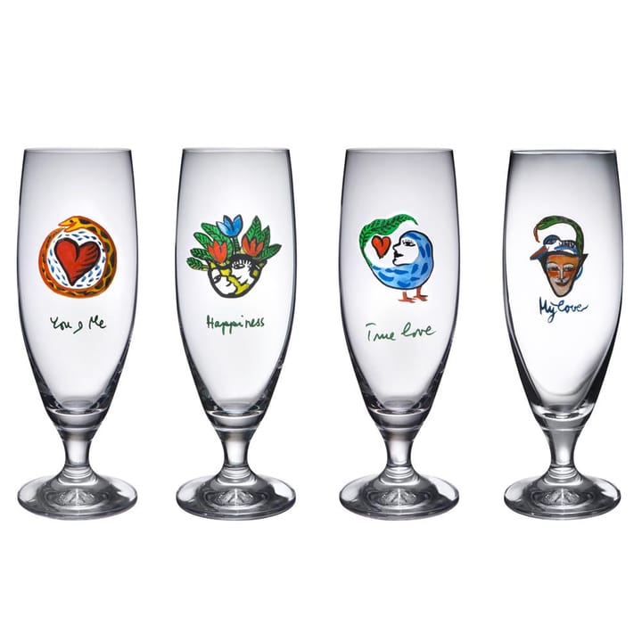 Friendship beer glass 50 cl - happiness - Kosta Boda