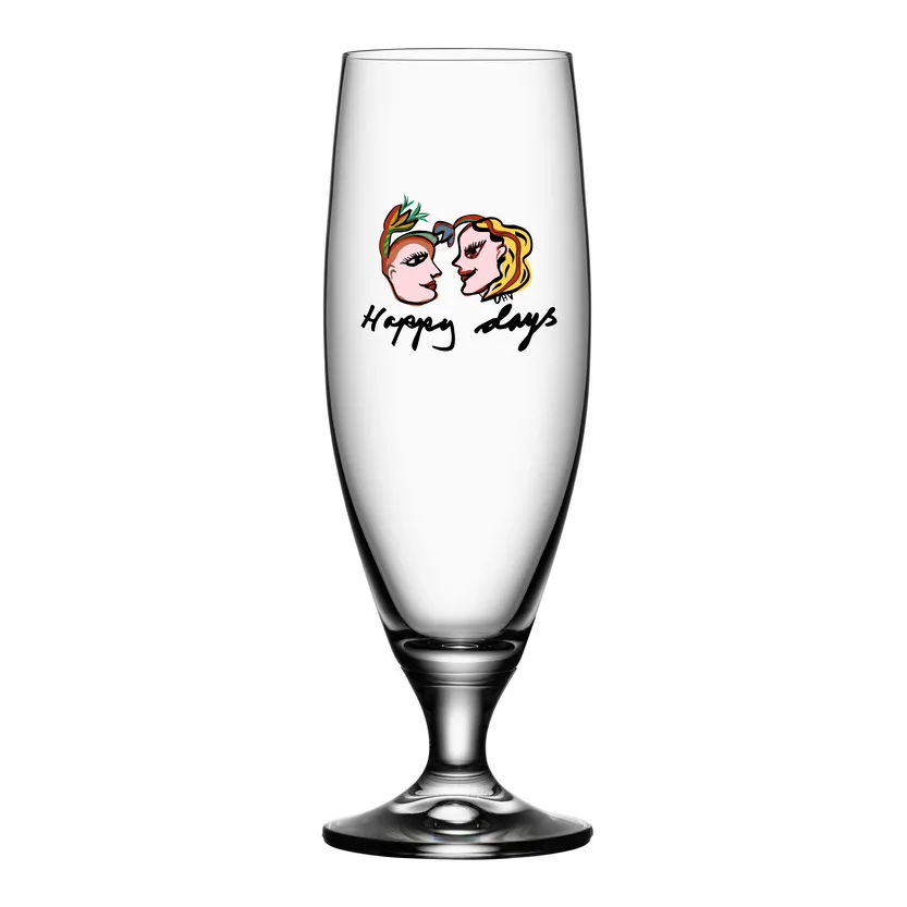 Friendship beer glass 50 cl, happy days Kosta Boda
