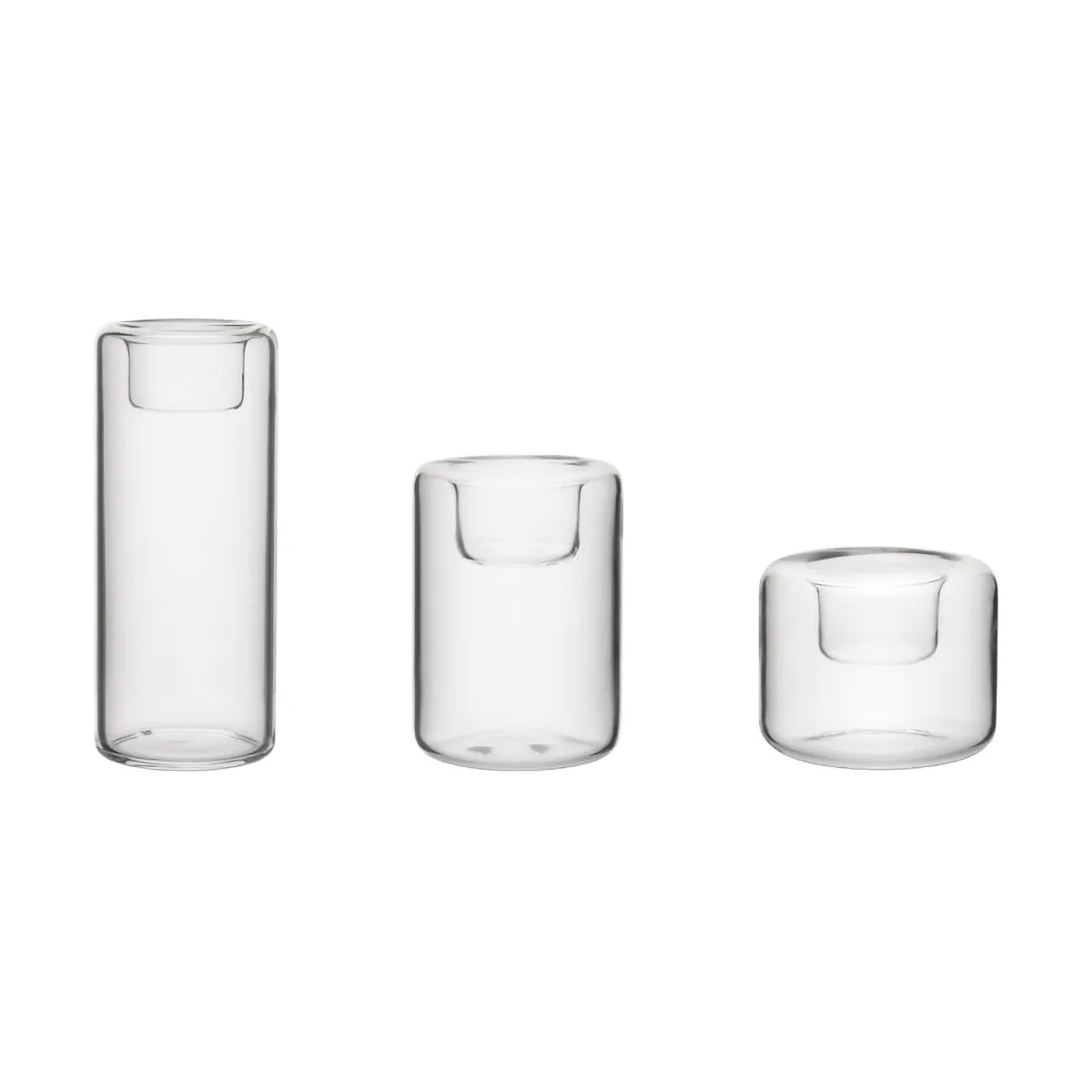Happy candle holder 3 pieces, Clear Kosta Boda
