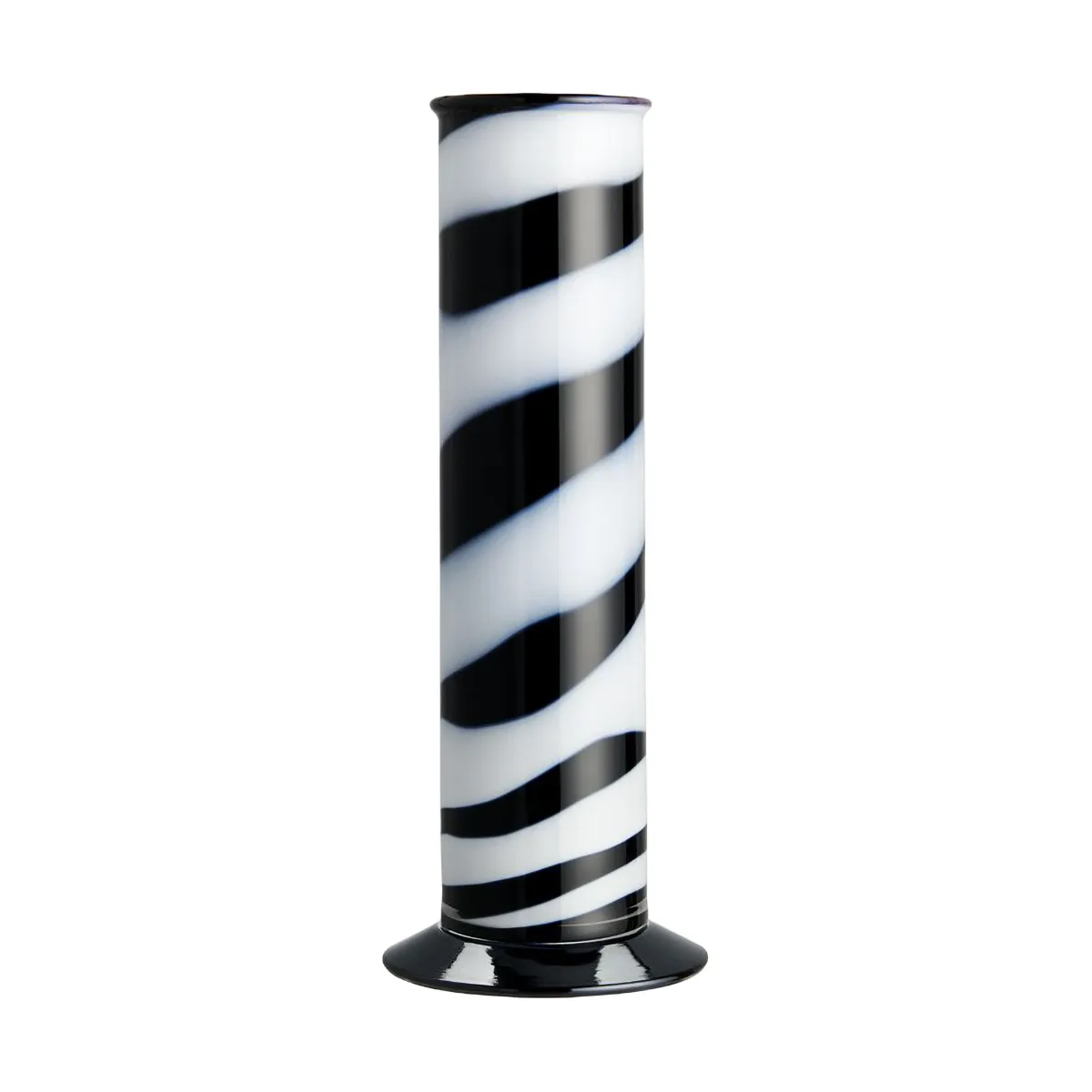 Lab cylinder vase 30 cm, Black-white Kosta Boda