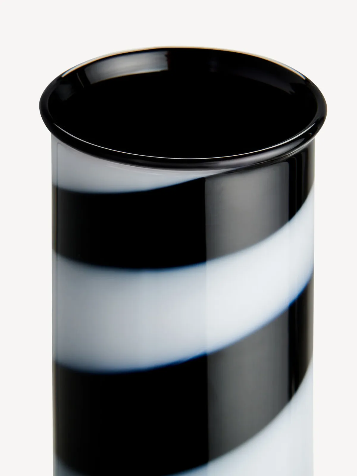 Lab cylinder vase 30 cm, Black-white Kosta Boda