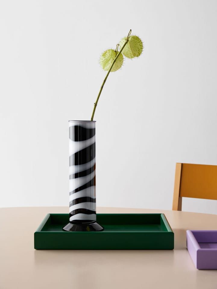 Lab cylinder vase 30 cm, Black-white Kosta Boda