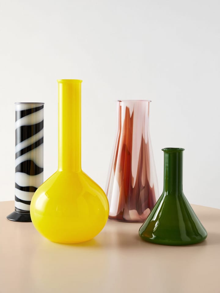 Lab round flask vase 31.5 cm, Yellow Kosta Boda