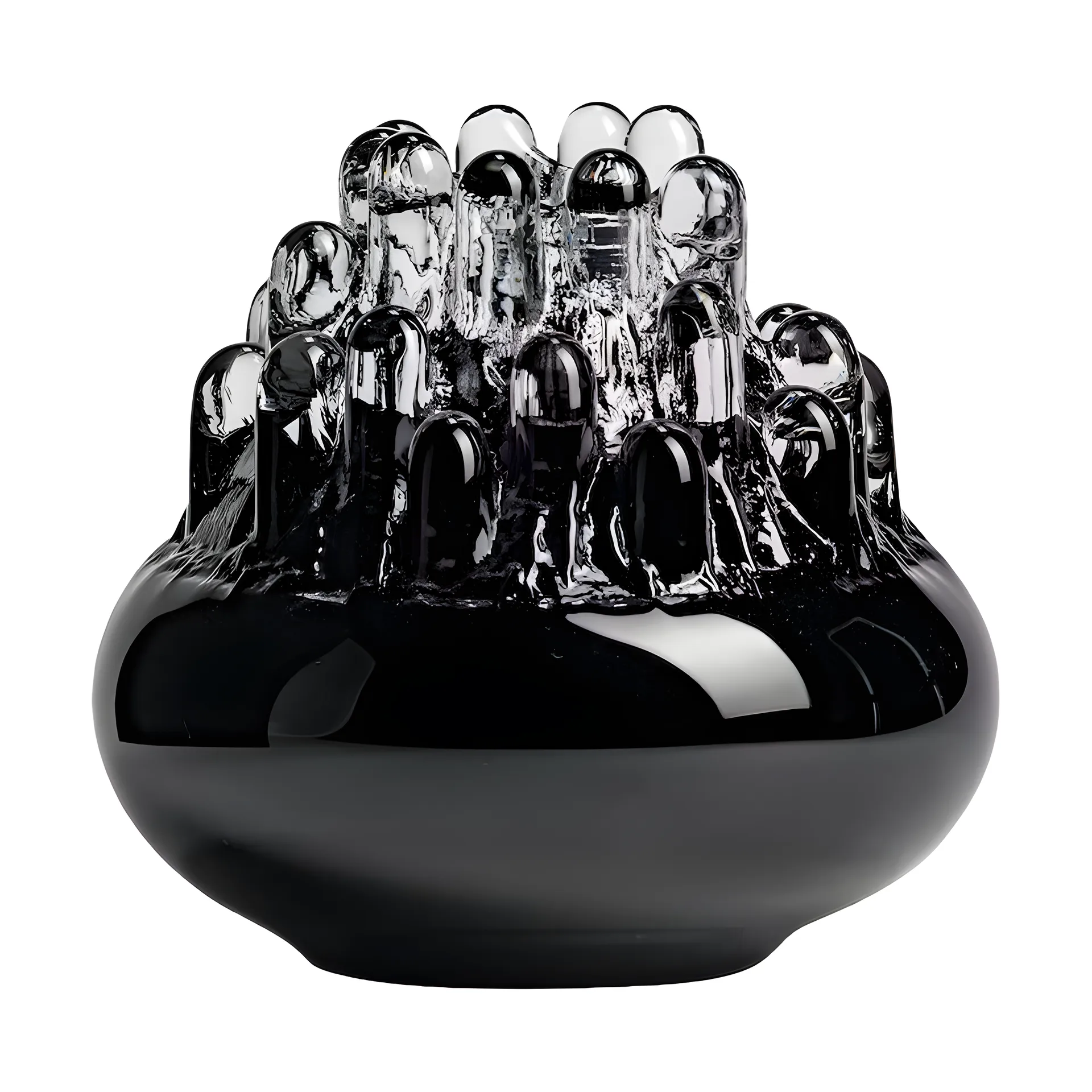 Polar candle holder 200 mm, Black Kosta Boda