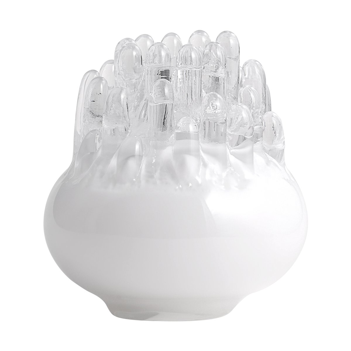 Kosta Boda Polar candle holder 200 mm White | Scandinavian Design | Glass art | White