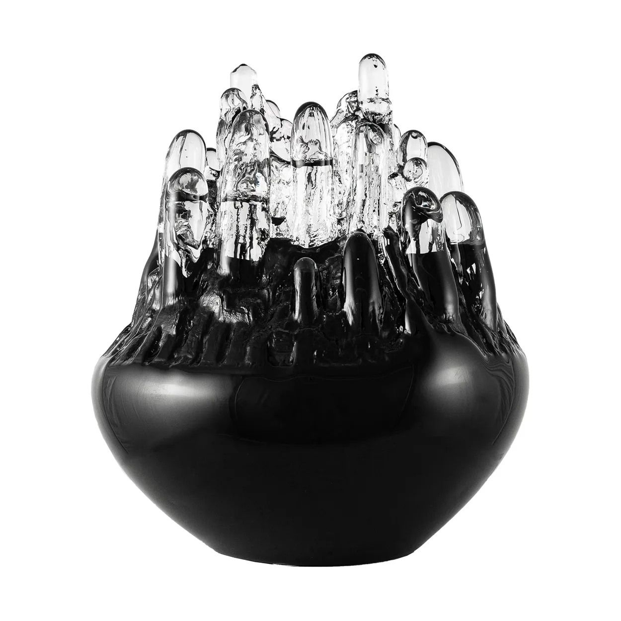 Kosta Boda Polar candle holder 330 mm Black | Scandinavian Design | Glass art | Black