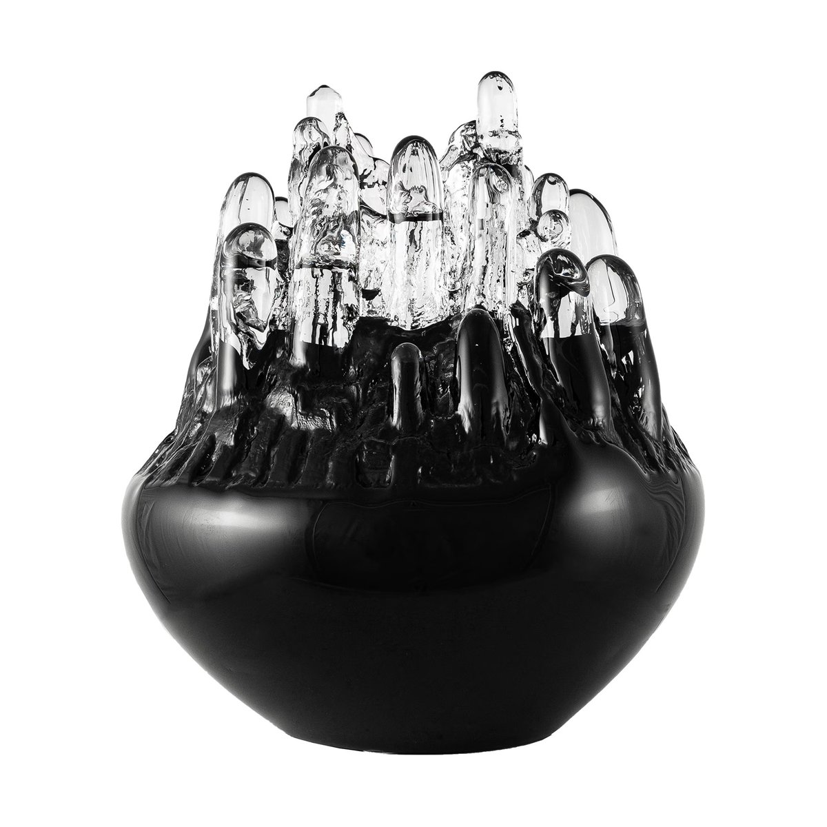 Kosta Boda Polar candle holder 330 mm Black | Scandinavian Design | Glass art | Black