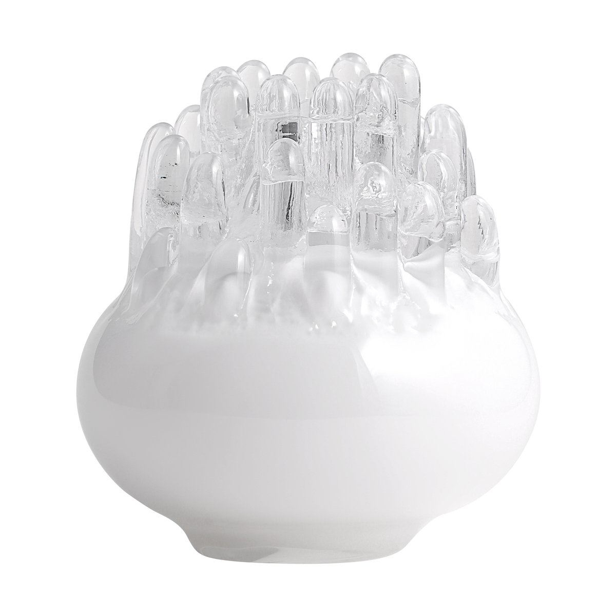 Kosta Boda Polar candle holder 330 mm White | Scandinavian Design | Glass art | White