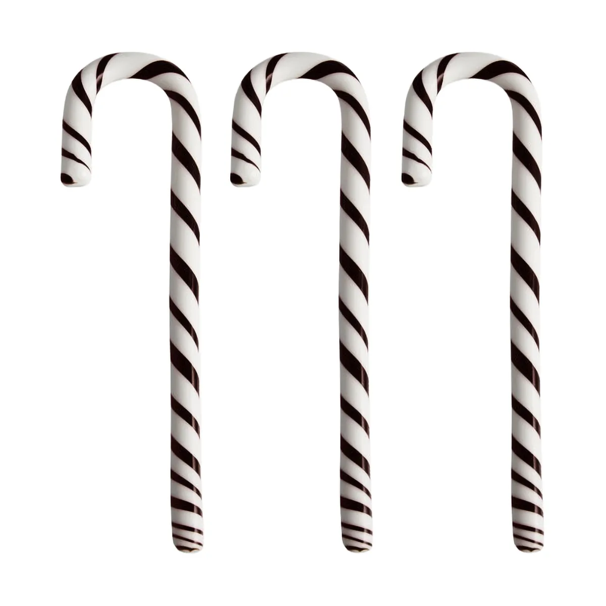 Polka cane 17 cm 3-pack, White-black Kosta Boda