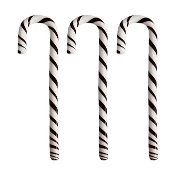 Polka cane 17 cm 3-pack - White-black - Kosta Boda