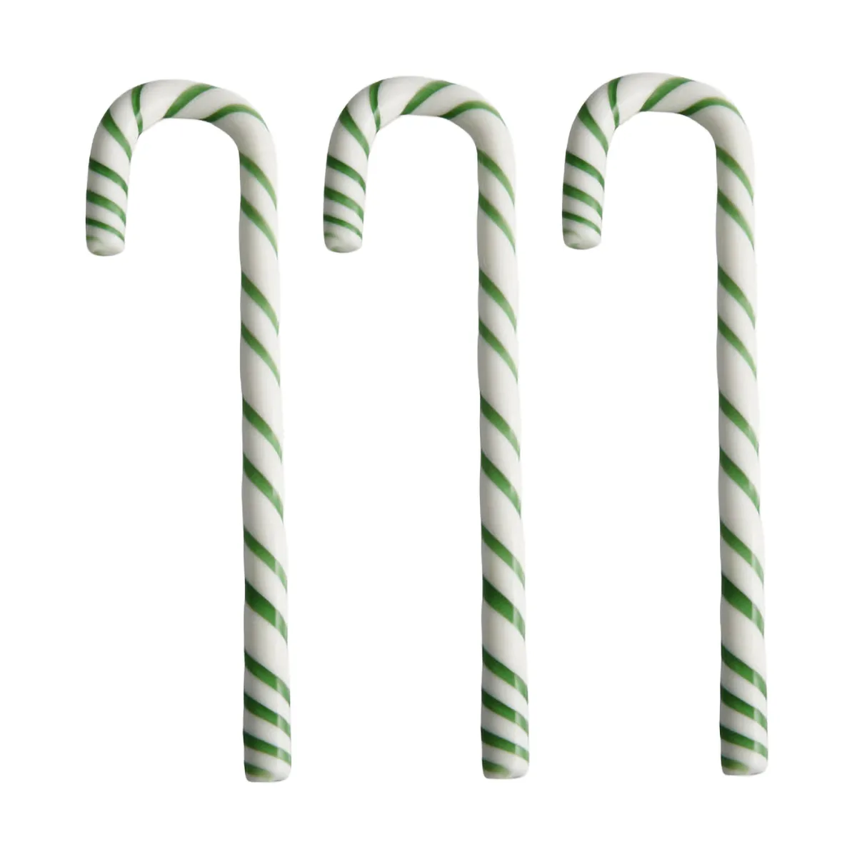 Polka cane 17 cm 3-pack, White-green Kosta Boda