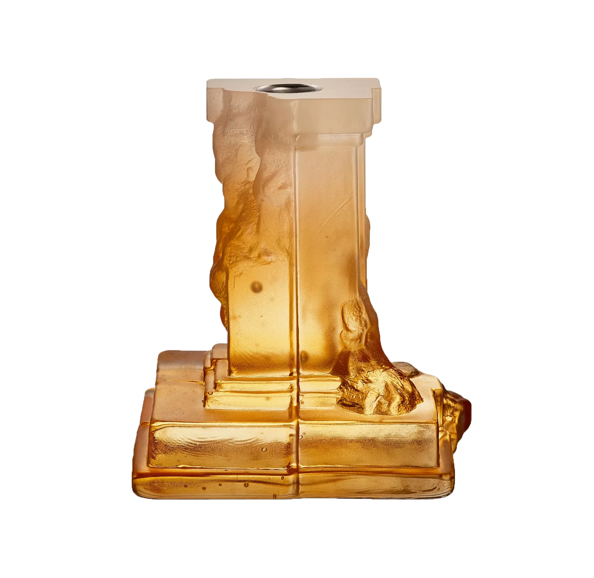 Rocky Baroque candle sticks 150 mm, Amber haze Kosta Boda