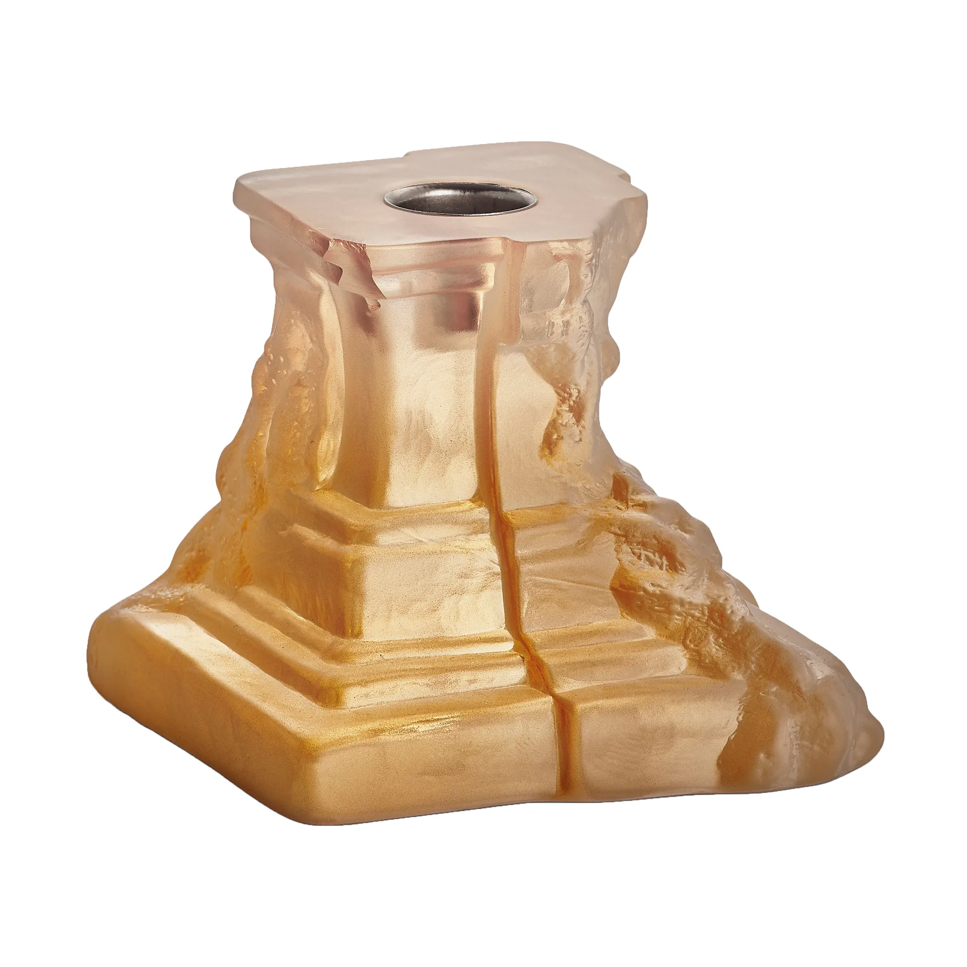 Rocky Baroque candle sticks 95 mm, Amber haze Kosta Boda