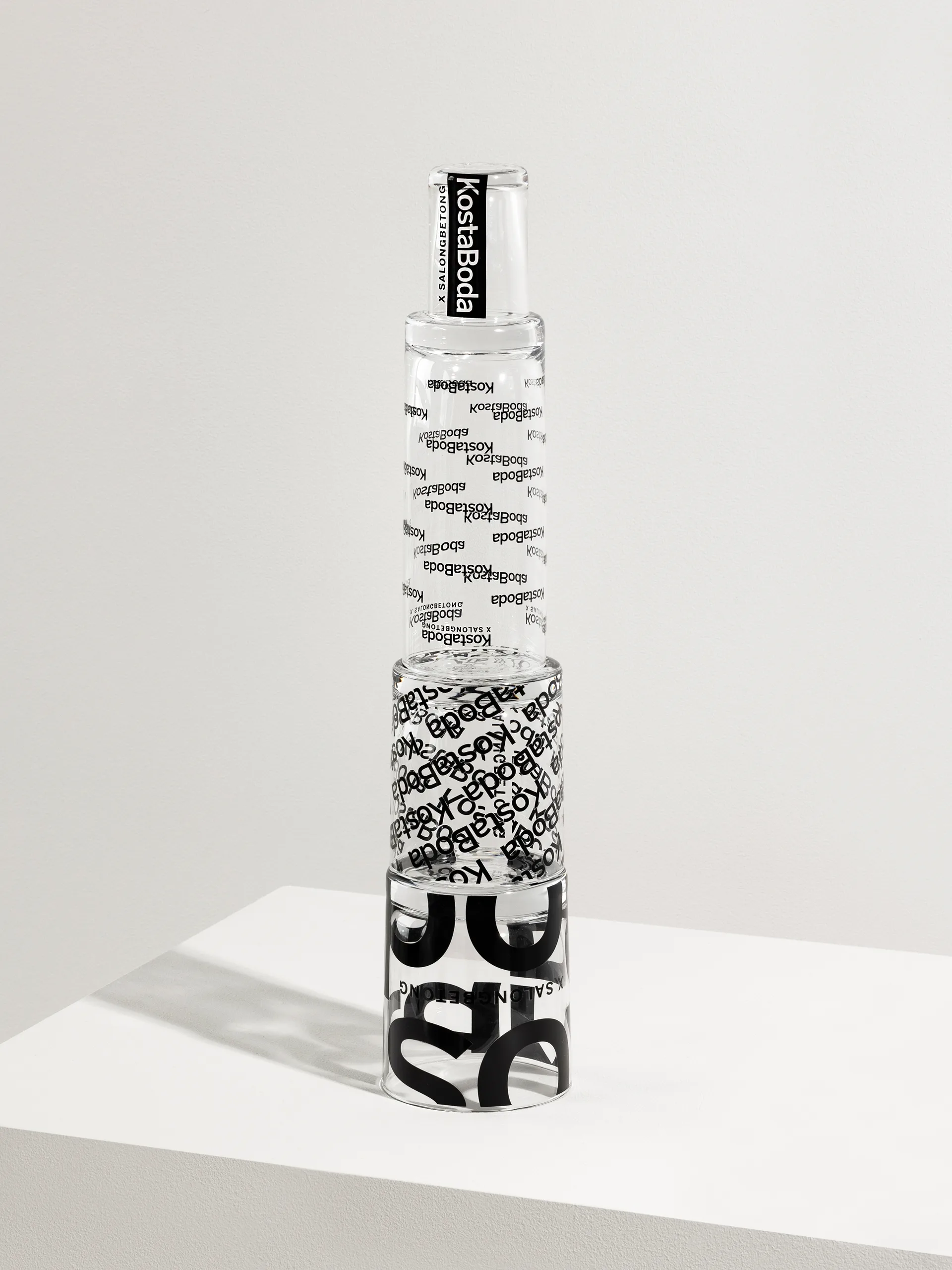 Salong Betong DOF glass 35 cl 2-pack, Clear-black Kosta Boda