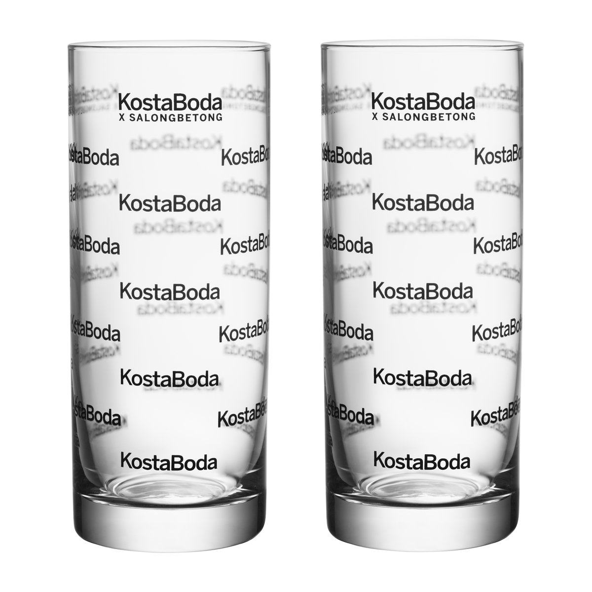 Kosta Boda Salong Betong highball glass 33 cl 2-pack Clear-black