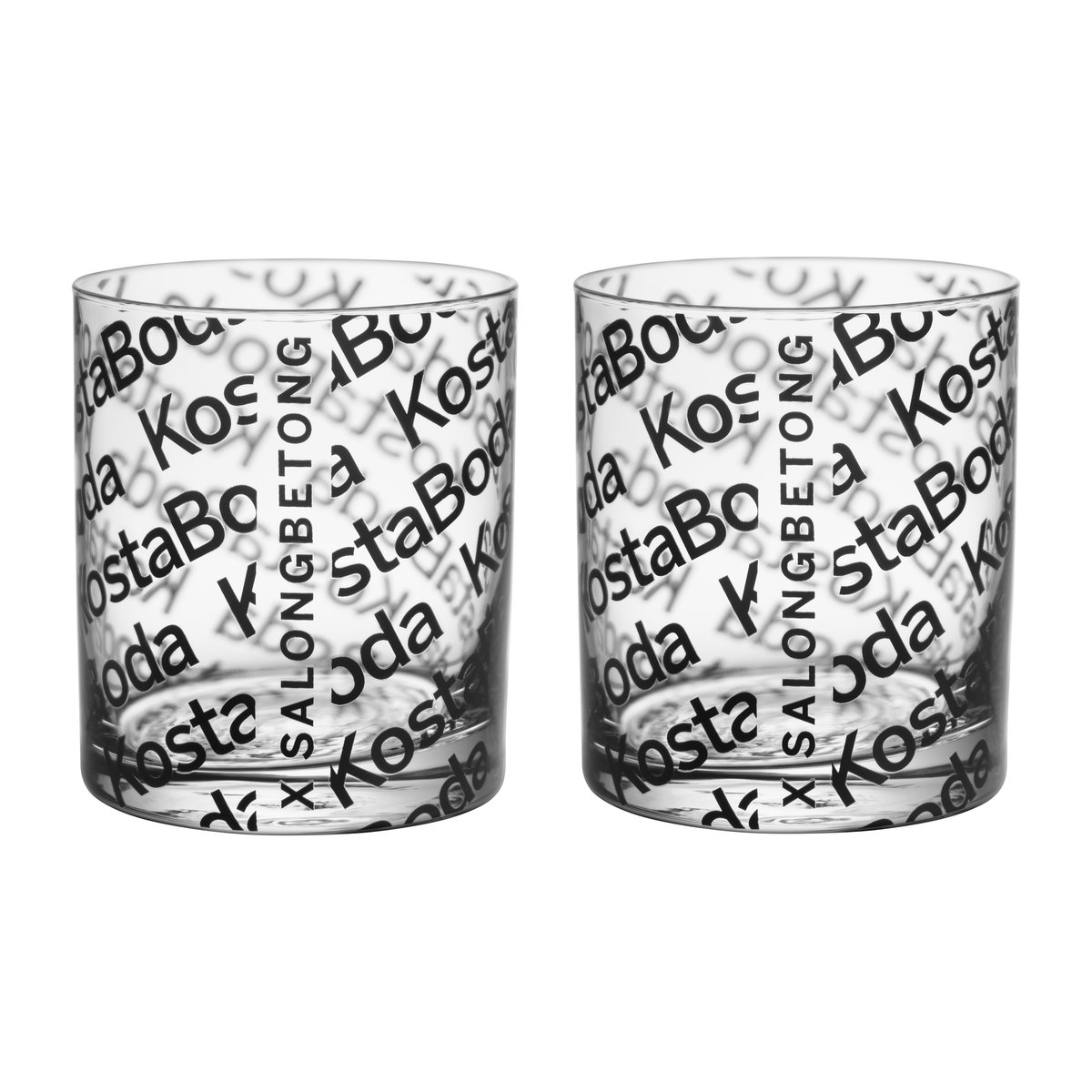 Kosta Boda Salong Betong Old Fashioned glass 28 cl 2-pack Clear-black