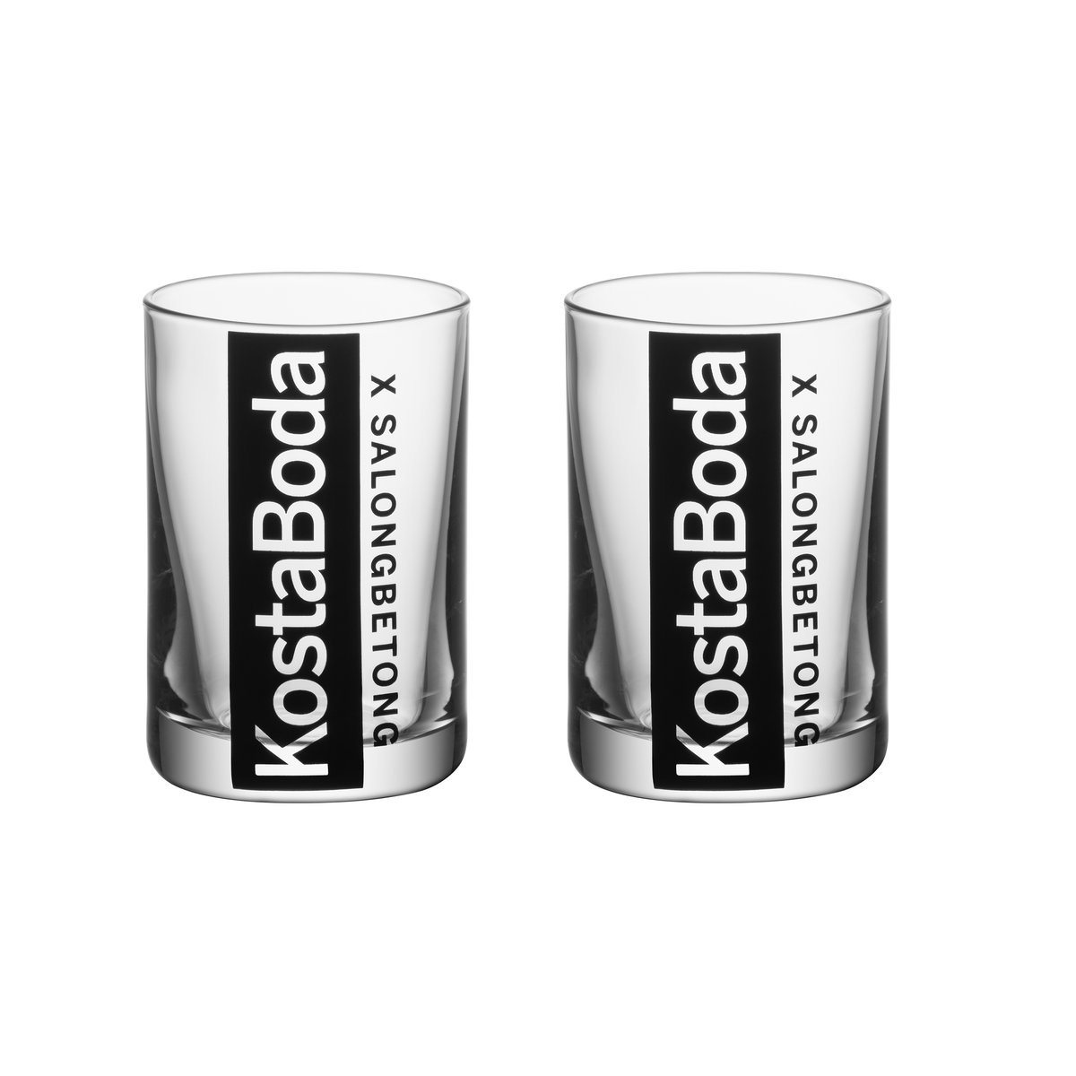 Kosta Boda Salong Betong shot glass 6 cl 2-pack Clear-black