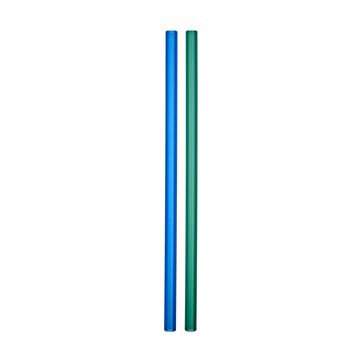 Sipsavor straws 200 mm 2-pack - Blue-green - Kosta Boda
