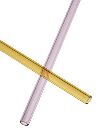 Sipsavor straws 200 mm 2-pack - Pink-yellow - Kosta Boda
