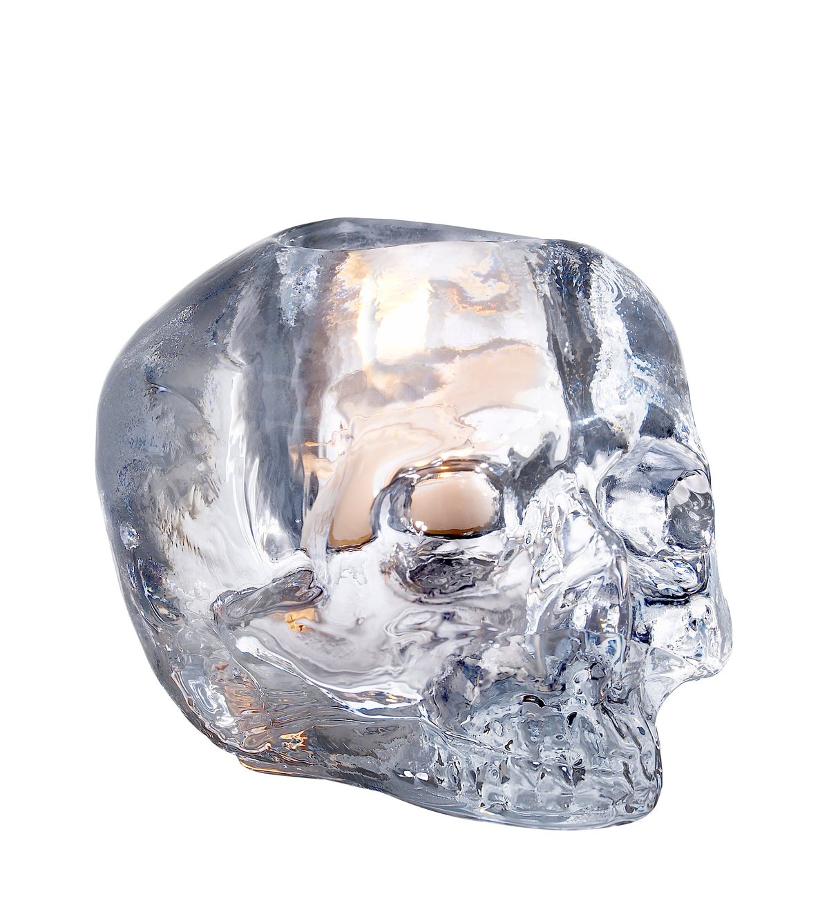 Kosta Boda Skull votive 8,5 cm clear glass | Scandinavian Design | Tea light holders, lanterns & candle dishes | Transparent