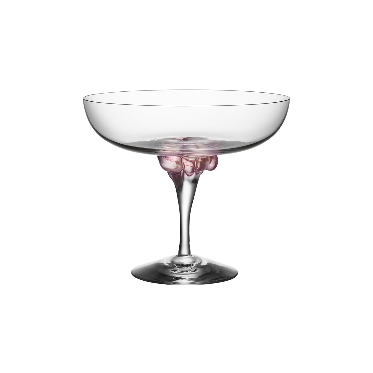 Kosta Boda Sugar Dandy coupe glass 32 cl pink | Scandinavian Design | Champagne glasses | Transparent