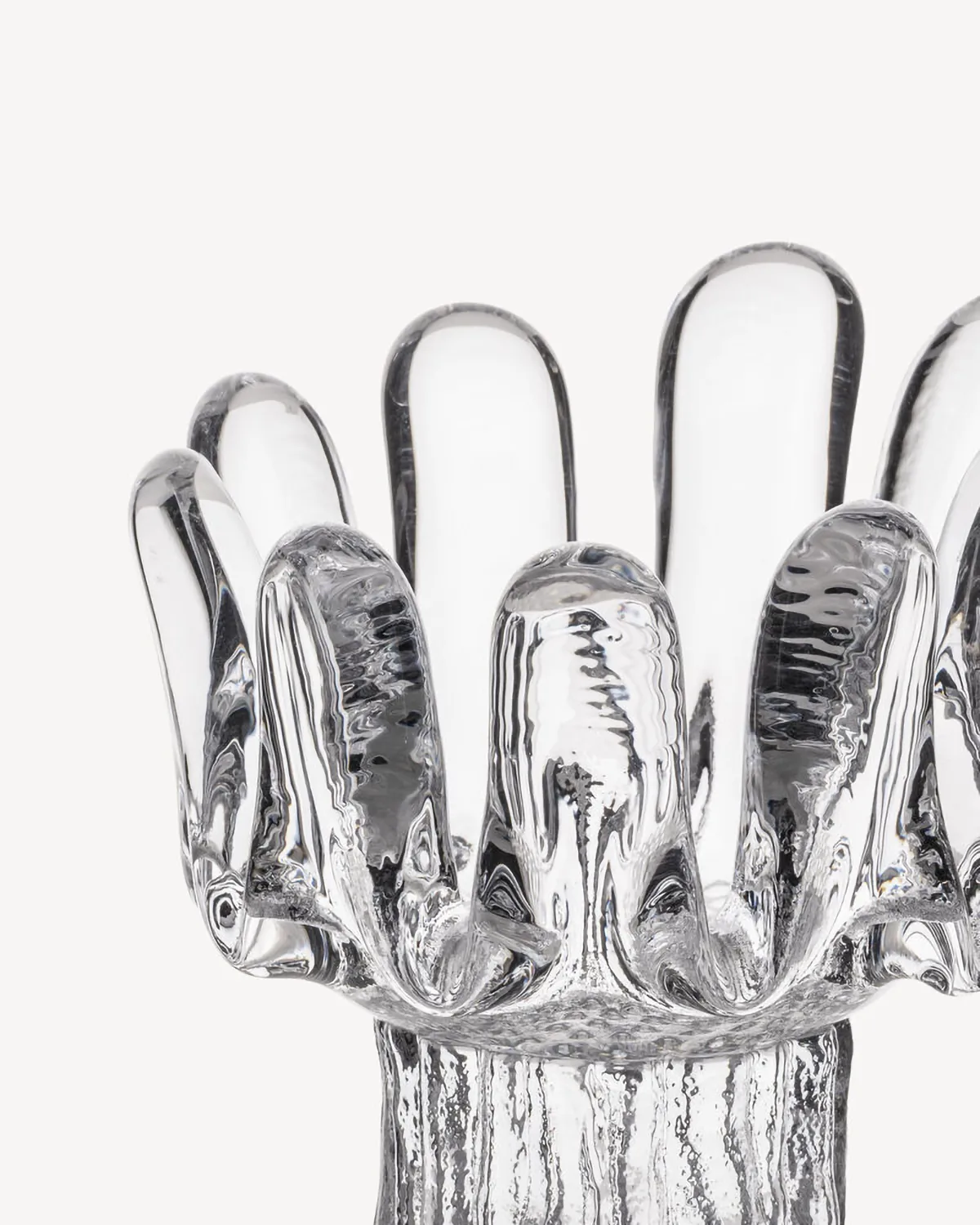 Sunflower candle holder 11.5 cm, Clear Kosta Boda