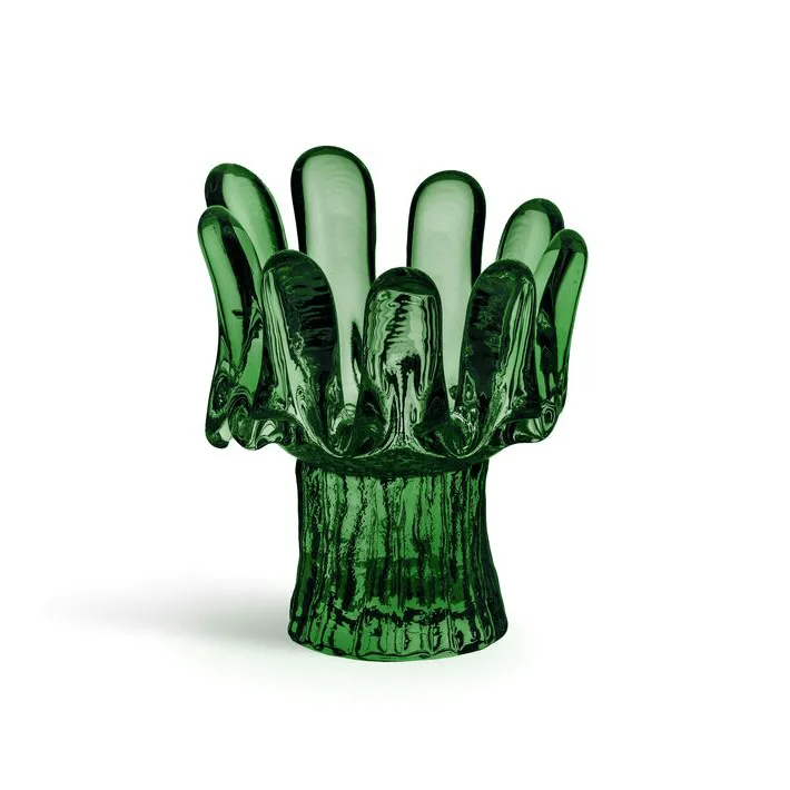 Sunflower candle holder 11.5 cm, Emerald green Kosta Boda
