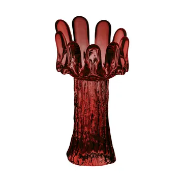 Sunflower candle holder 18 cm - Red - Kosta Boda