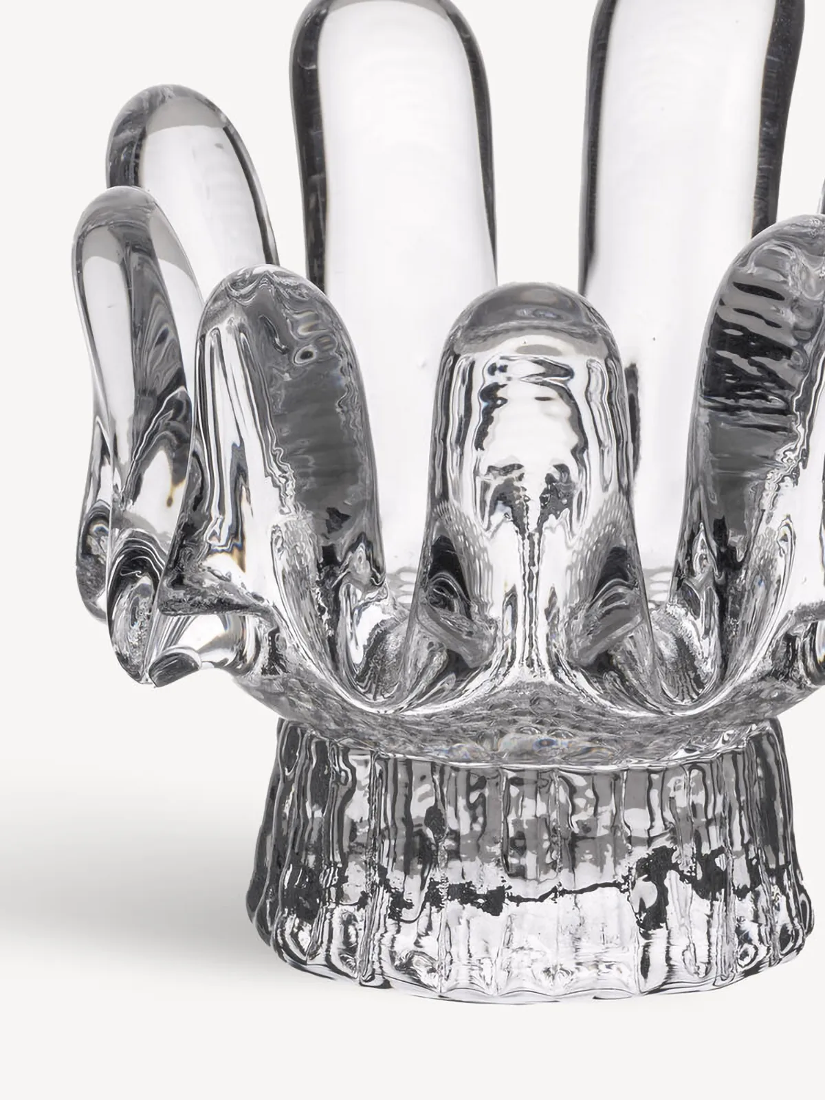 Sunflower candle holder 9.2 cm, Clear Kosta Boda